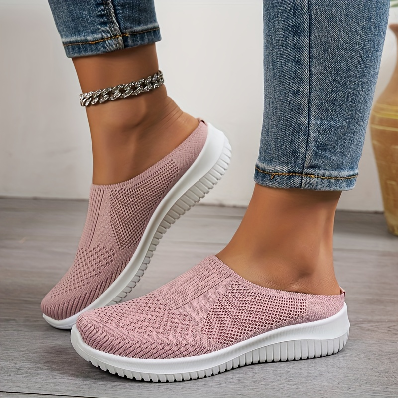 Women’s Breathable Knit Slip-On Walking Shoes